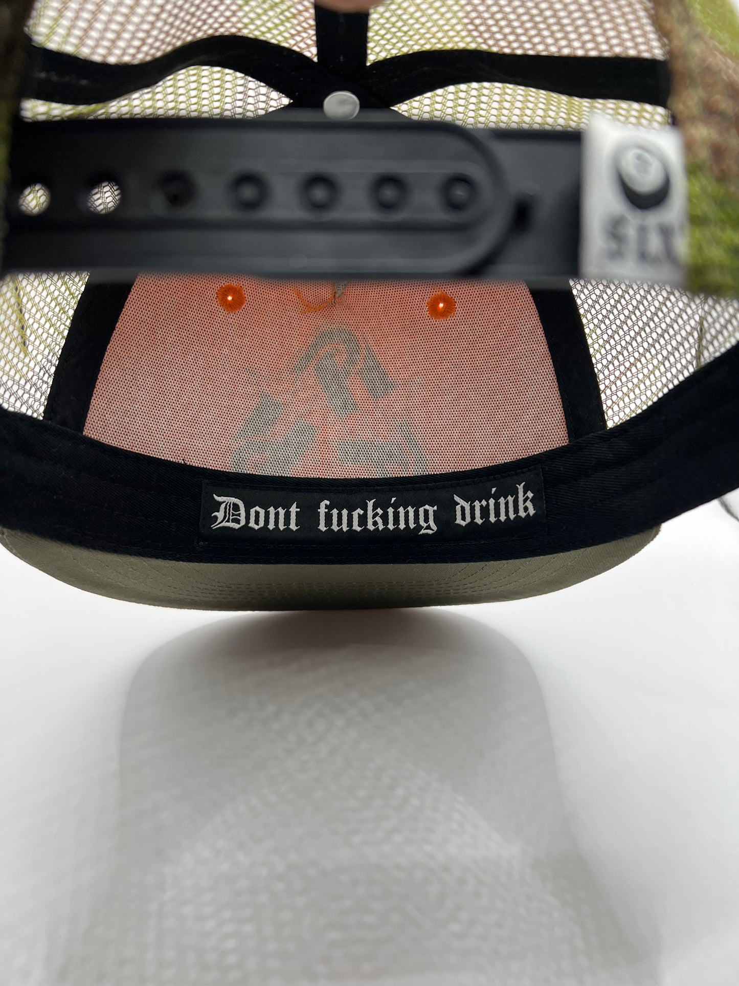 Chain logo “don’t drink” Camo and Orange SnapBack